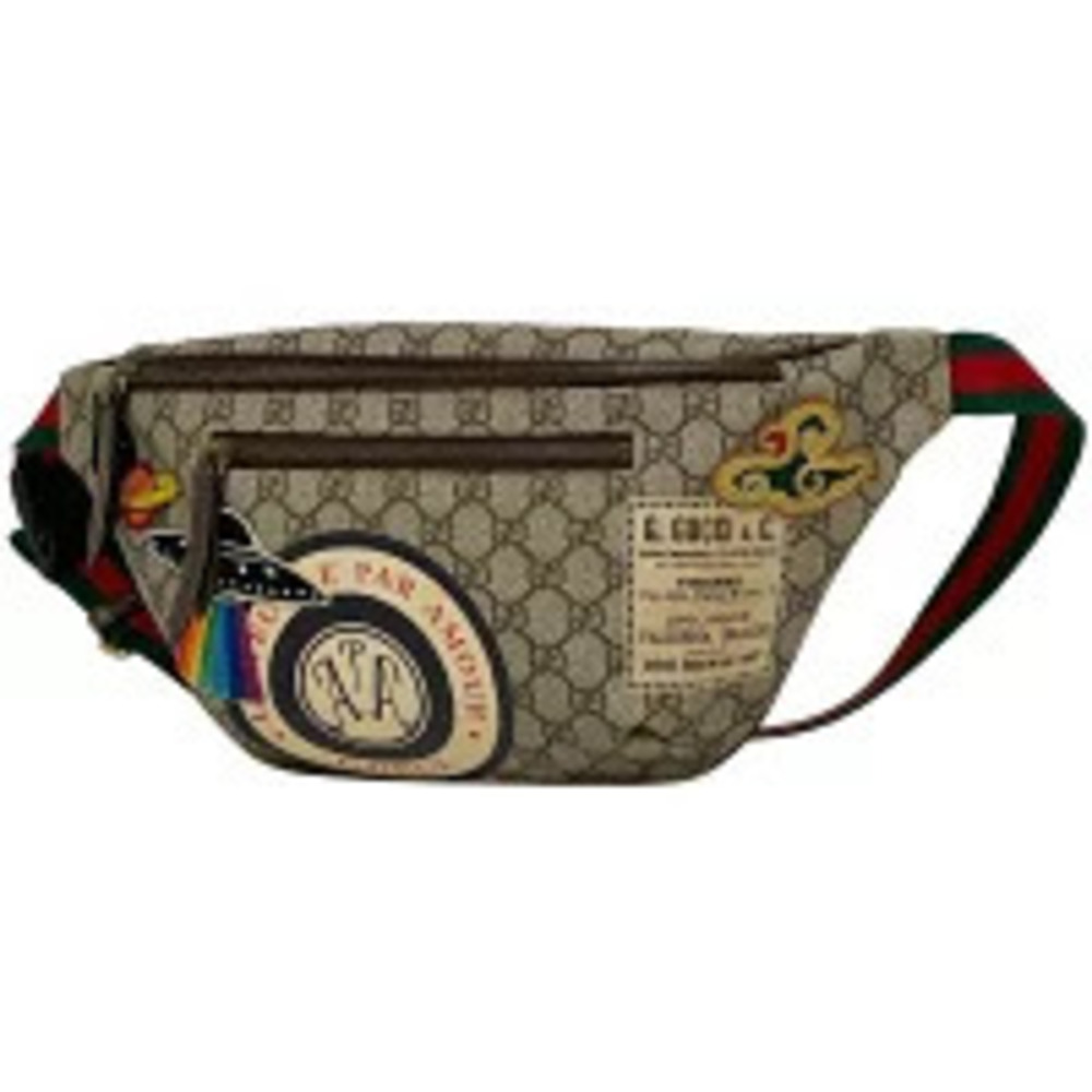 Gucci Courier Waist Bag Sherry Patchwork GG Supreme Brown
